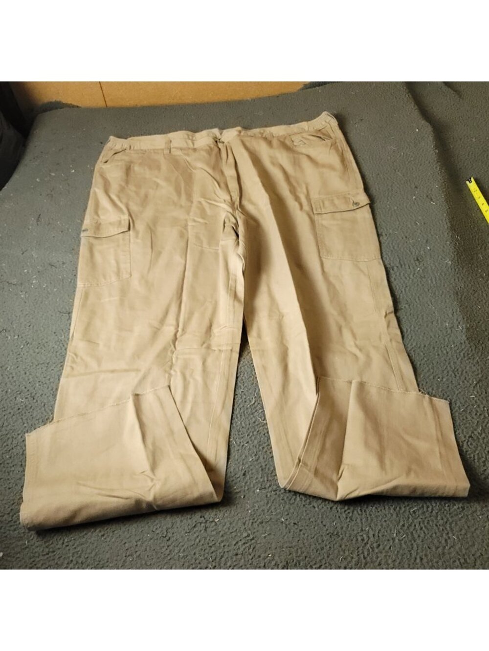 Boulder Creek Cargo Pants Mens 56 x38L Big Tall Beige Elastic Khaki Cotton LL
